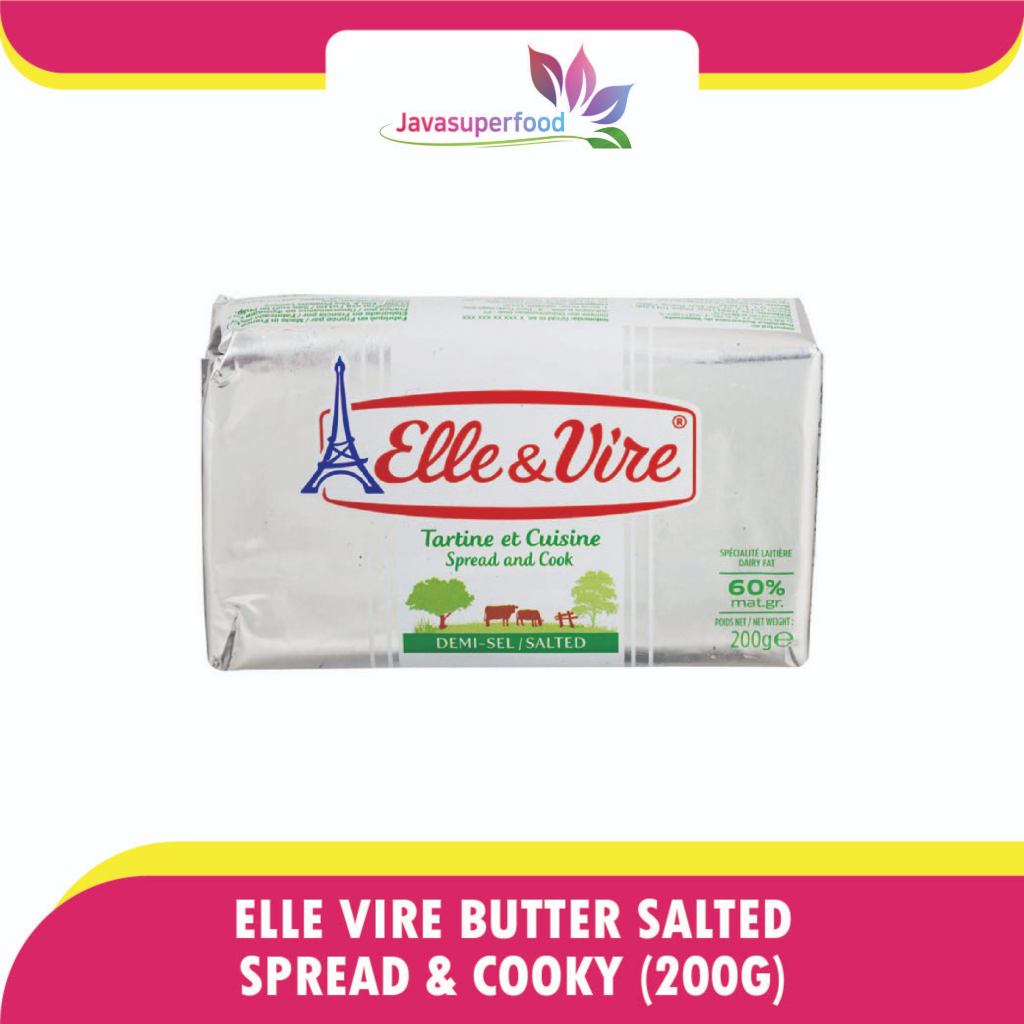 

Unsalted butter 60% fat elle & vire ( mentega tawar ) 200g