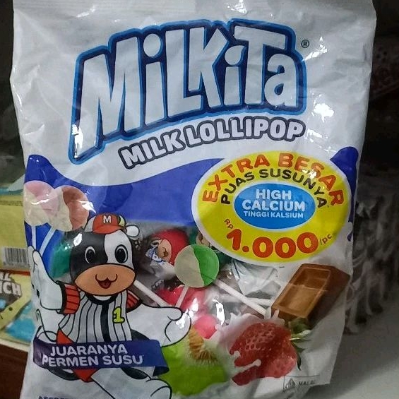 

Permen lolipop MILKITA @9 Gr (1 pak isi 40 Bh)