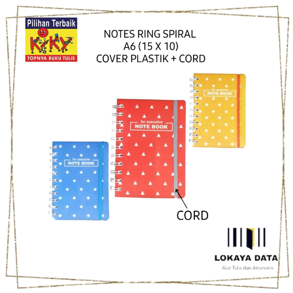 

KIKY NOTES SPIRAL A6 (15 X 10CM) COVER PLASTIK + CORD