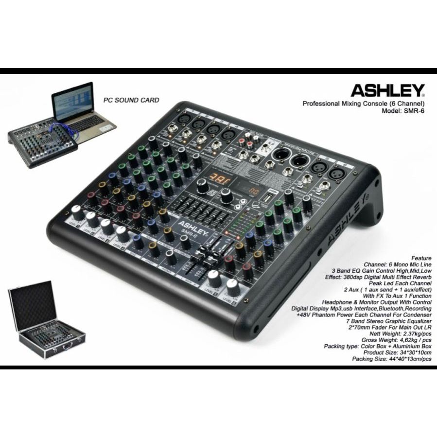 mixer audio ashley smr6 smr 6 (6channel) original ashley
