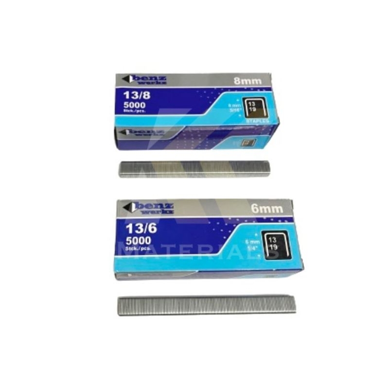 

BENZ REFILL STAPLESS NAIL GUN / ANAK HEKTER TEMBAK 13/8 8MM, 13/6 6MM BENZ / REFILL HEKTER TEMBAK STAPLES 6MM 13/6, 8MM 13/8 BENZ