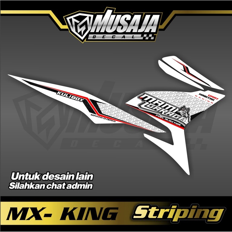 Striping transparan / non transparan uv mx king putih merah hitam non full body custom