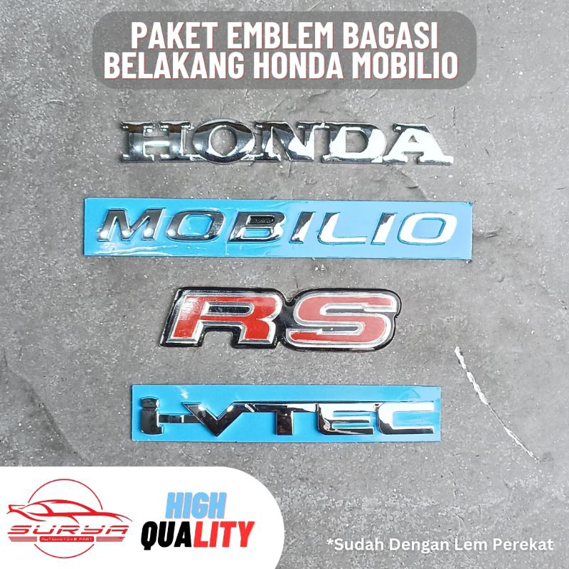 Paket Emblem Bagasi Belakang Honda Mobilio