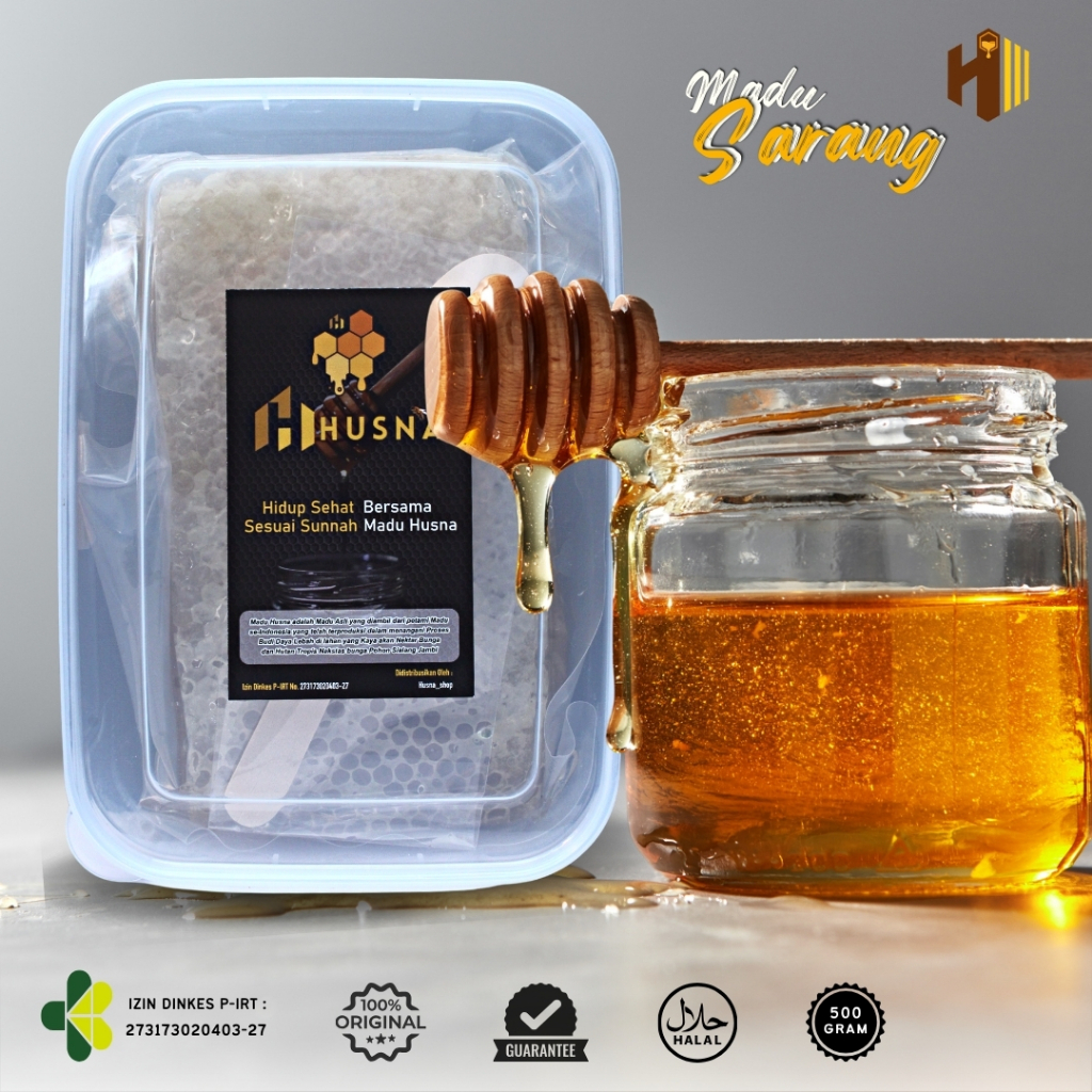 

Madu Sarang Asli Nektar Bunga Akasia Jenis Lebah Apis Mellifera Netto 500gram