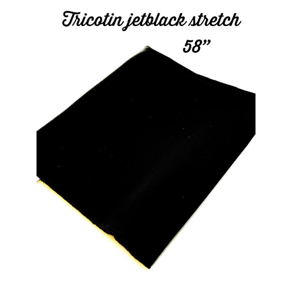 Jet black tricotin strech