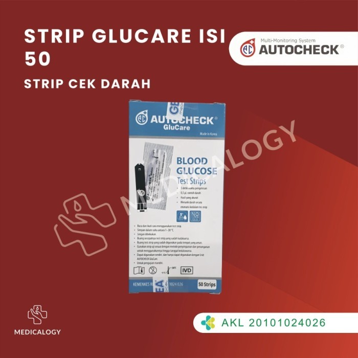 AUTOCHECK Glucare Strip Gula Darah / Blood Glucose Strip isi 50