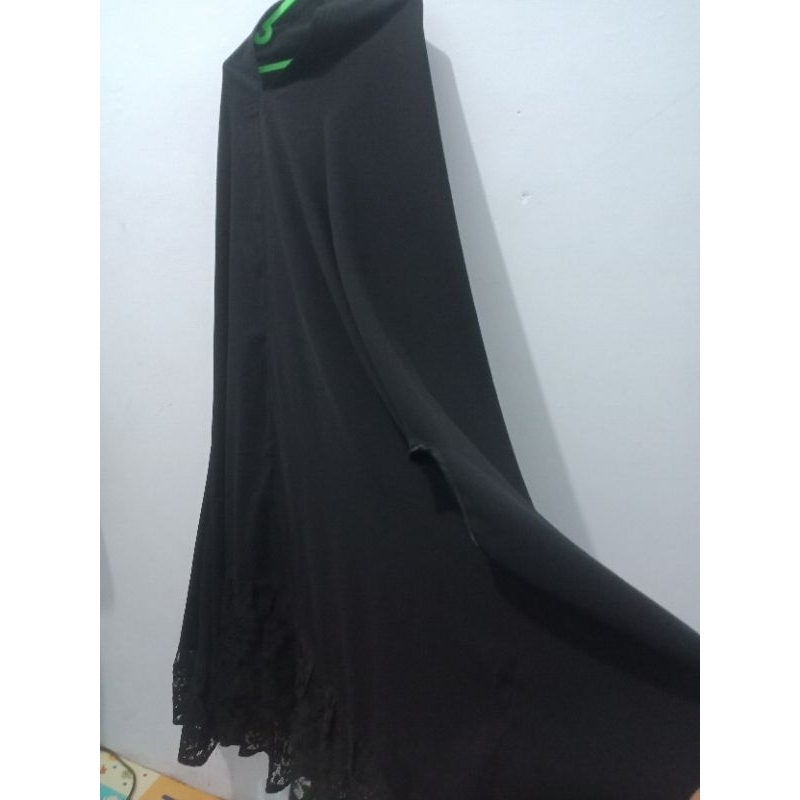 Khimar Jumbo Handsplit Renda Jetblack