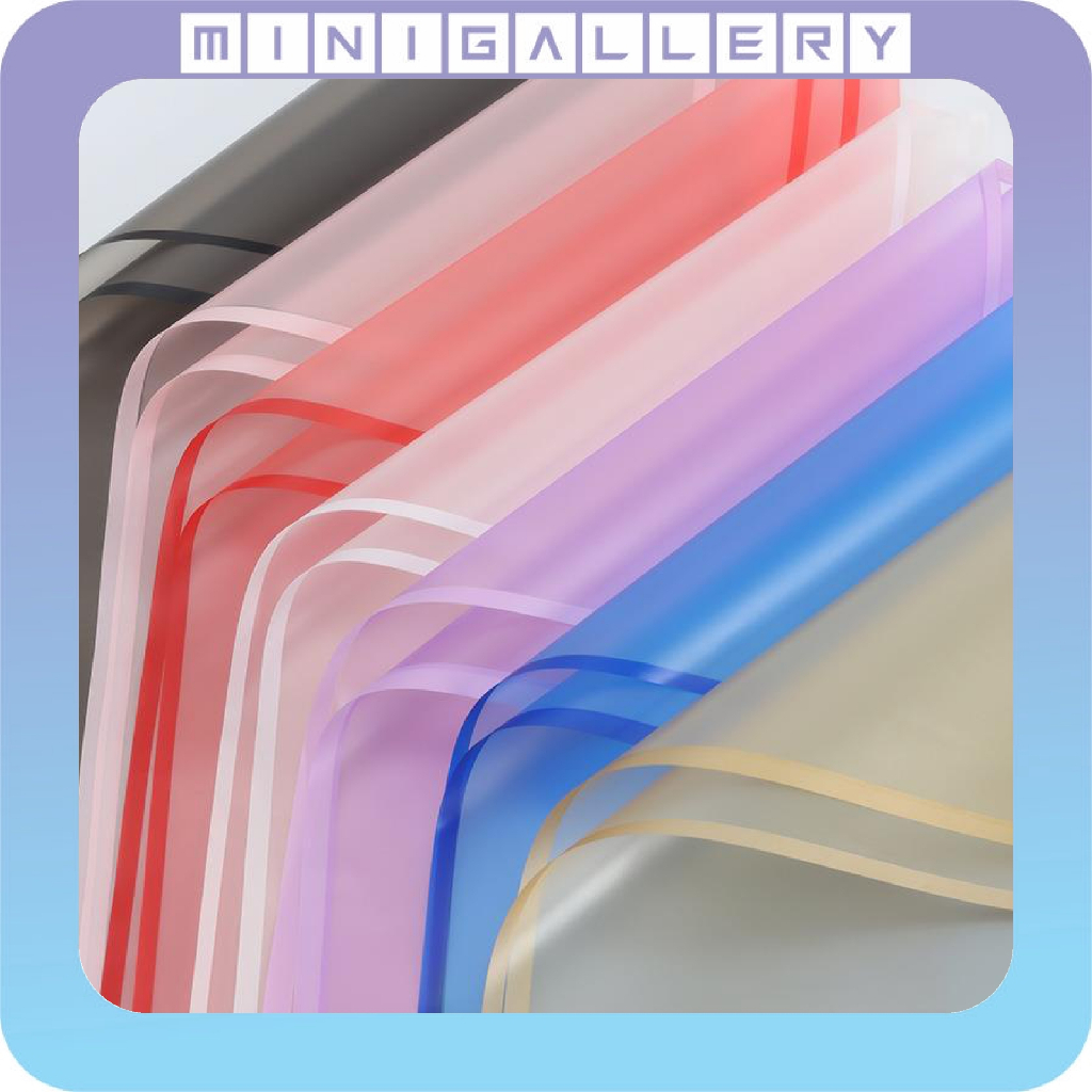 

20 LEMBAR Color Frame Cellophane Flower Wrapping Paper Transparan List Kertas Buket Waterproof KB6078