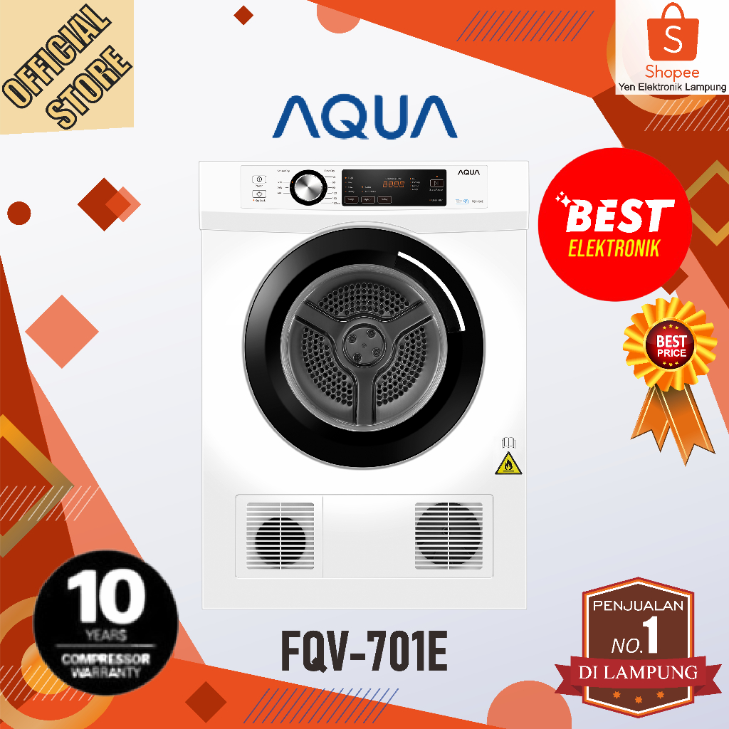 Dryer AQUA FQV 701E Pengering pakaian 7kg Laundry Dry sensor