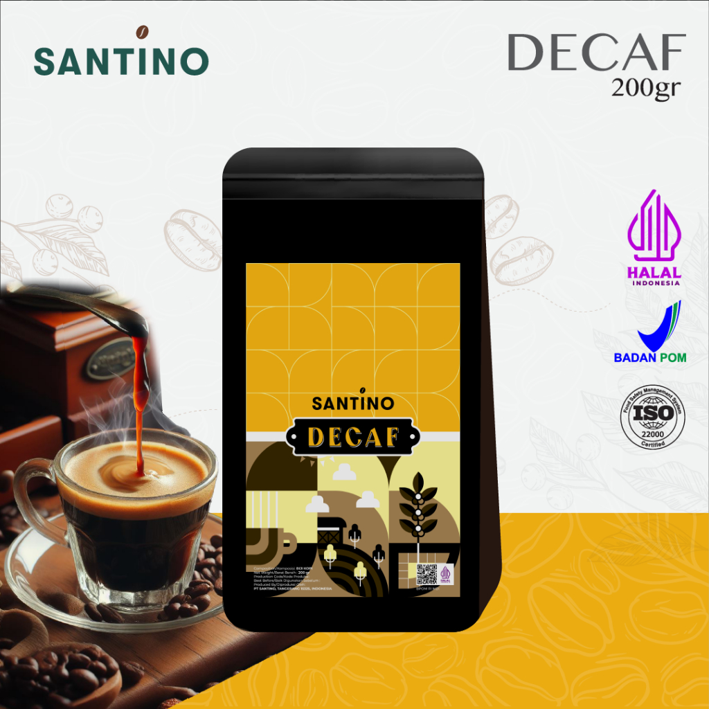 

Santino Coffee Ground Decaf - Bubuk Kopi Dekafeinasi 200 gr