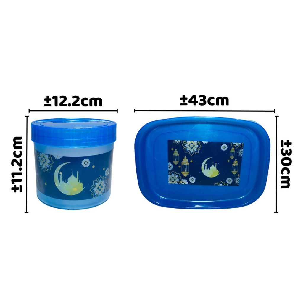 Wm Toples Set 6Pcs + Nampan / Wadah Tempat Penyimpanan Kue Kering Snack Cereal Nastar Makanan Saji