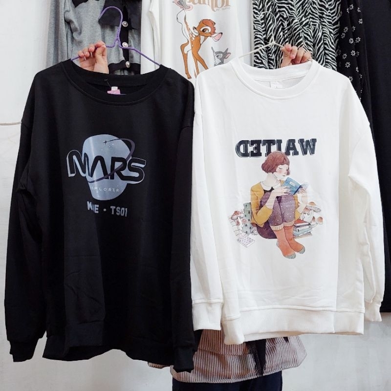 Blouse Sabrina Tartan Import | Sweater Oversize | Hoodie Cewek