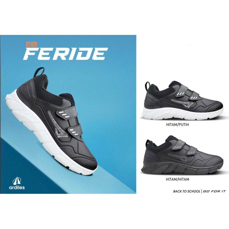 NEW SOS SEPATU SEKOLAH FERIDE HOBSHAW ANAK PRIA WANITA UNISEX ARDILES SNEAKERS FORMAL CASUAL HITAM P