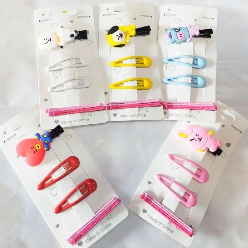 jepit rambut set anak bts bt21