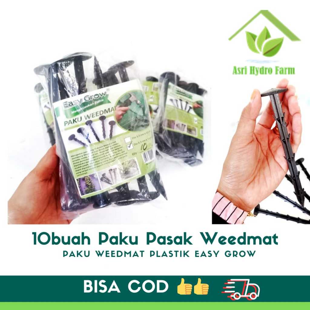 10 BIJI Paku Pasak Plastik Weedmat
