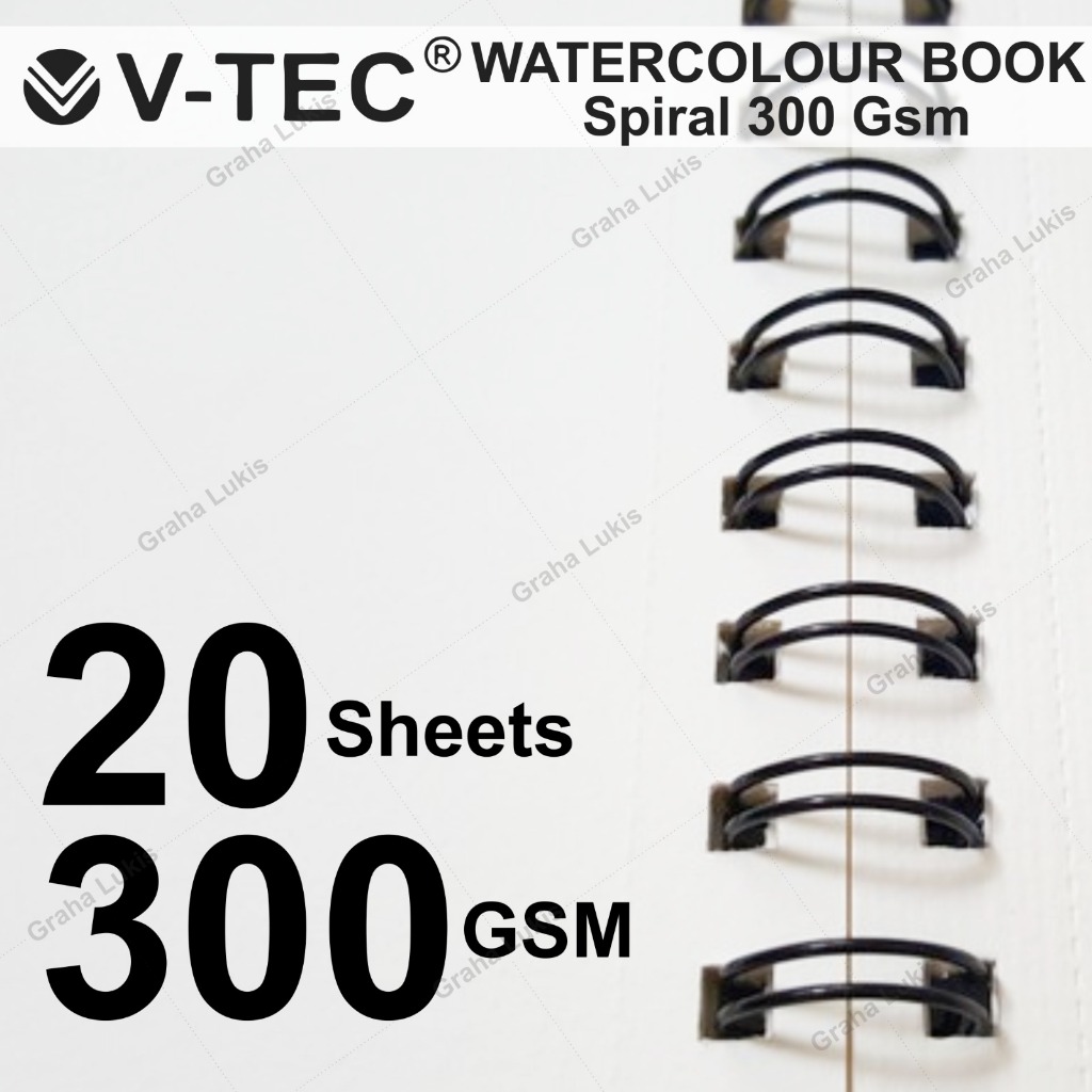 

HJK V-TEC WATERCOLOR BOOK SPIRAL A4 300GSM
