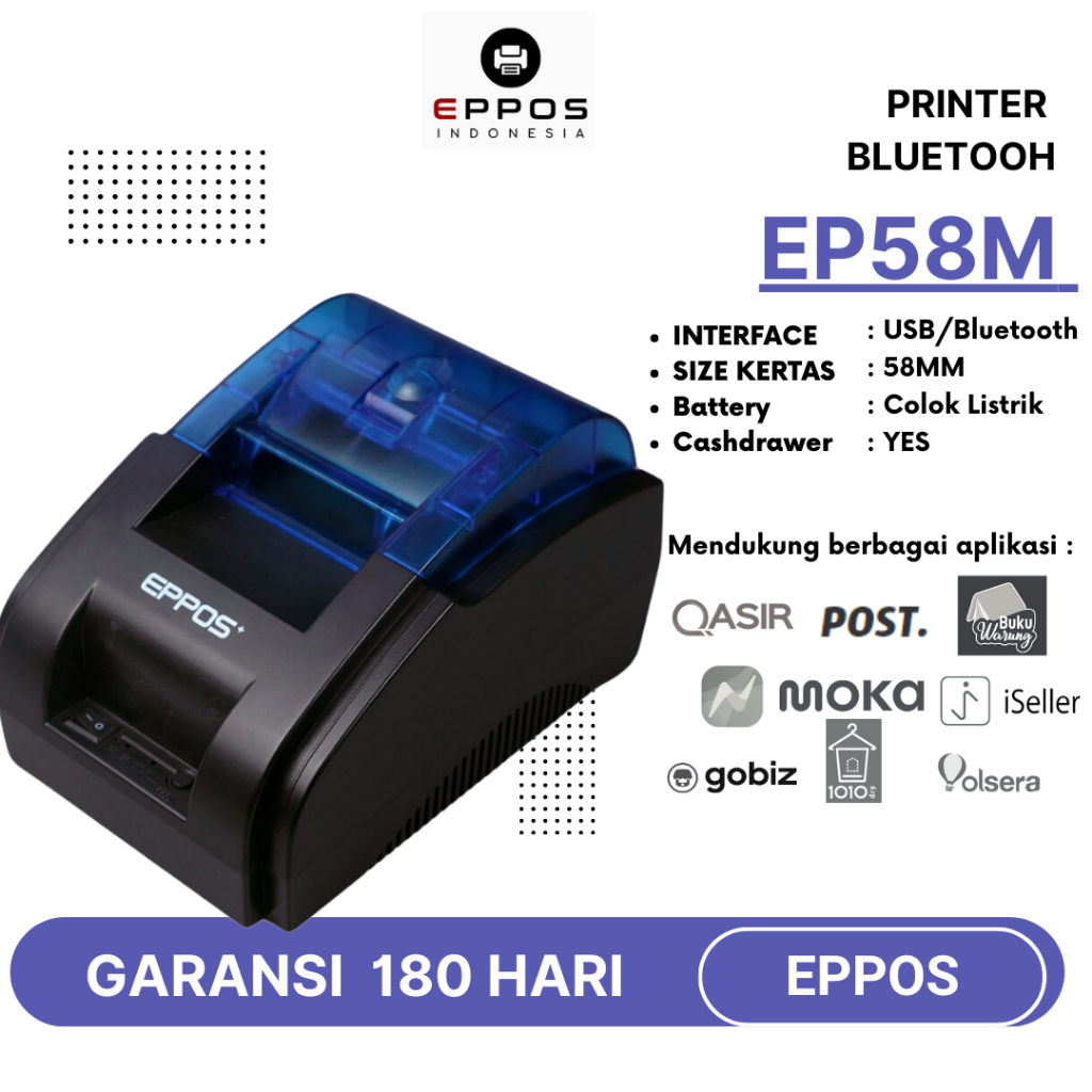 Printer BLUETOOTH 58mm Thermal EPPOS PLUS 58mm EP58M - USB & BLUETOOTH