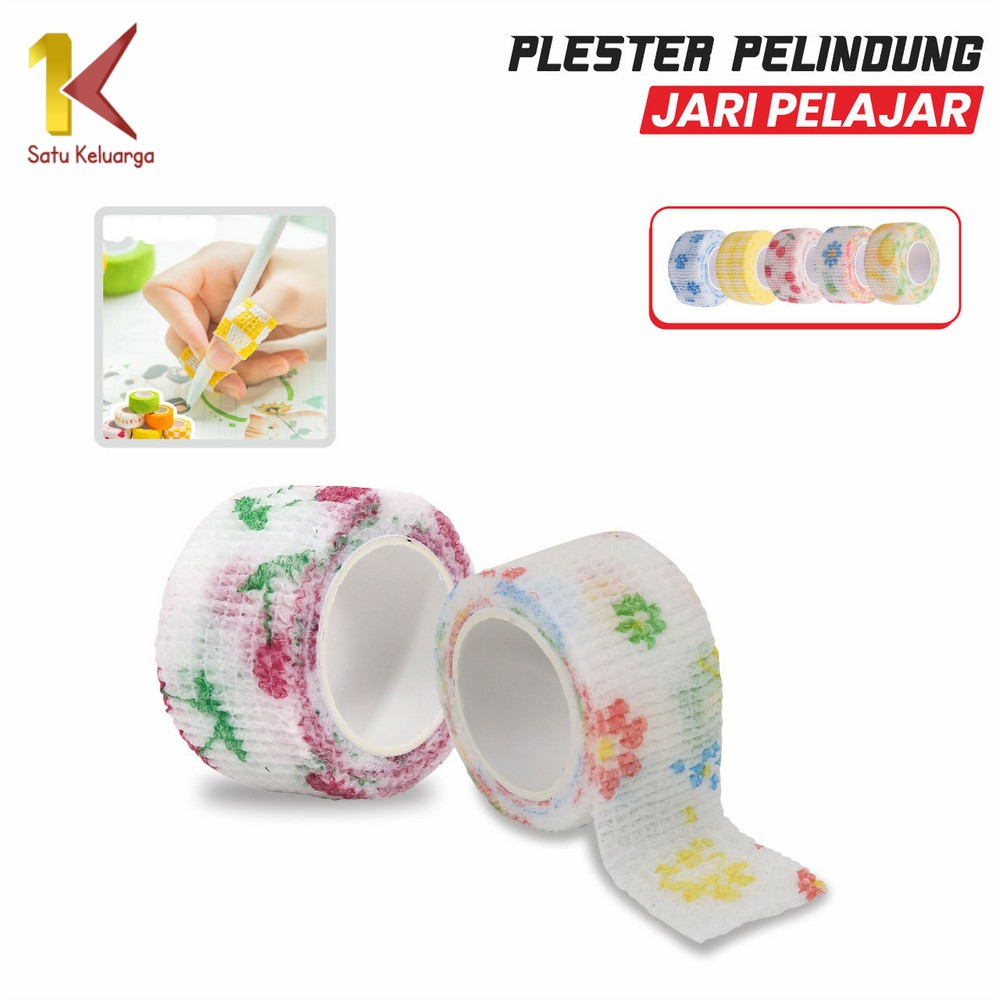 Satu Keluarga Finger Tape Motif Lucu A83 Writing Finger Tape Perlengkapan Sekolah Plester Pelindung 