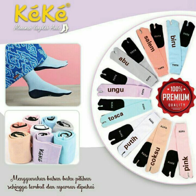 KEKE Kaos Kaki Lily Telapak Hitam