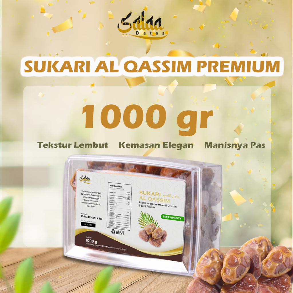 

Kurma Raja Sukari Al Qassim Asli 100% Premium 1000 gr