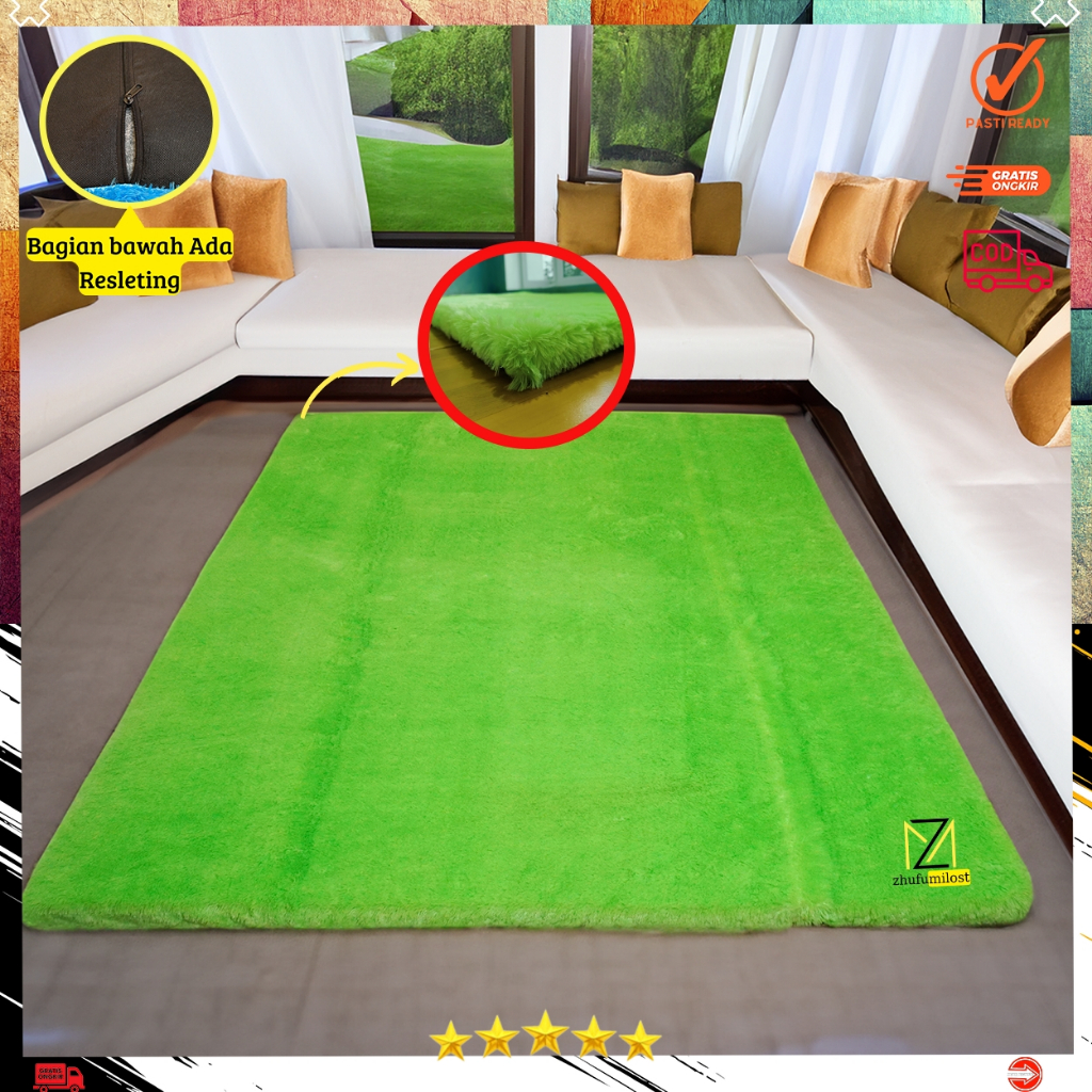 Karpet bulu rasfur ukuran 180X80X5CM.