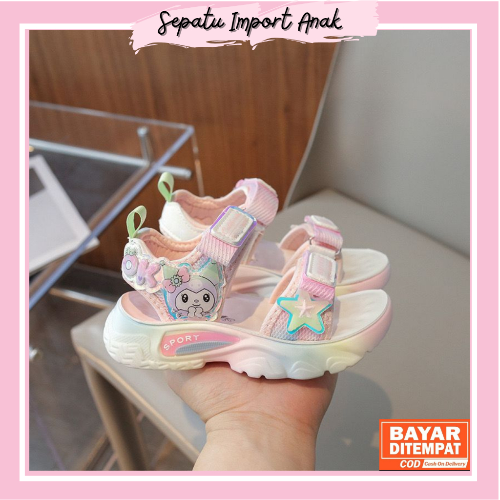 Sepatu sandal anak cewek sandal kuromi gunung anak perempuan import