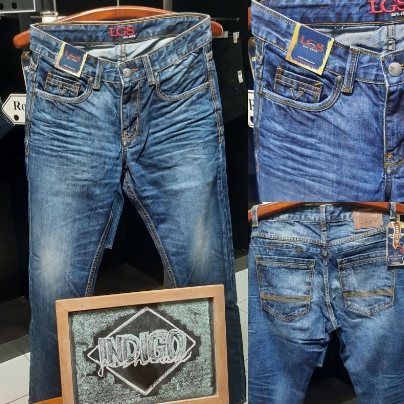 KATALOG TERBARU CELANA PANJANG JEANS LGS ☆☆ 100% ORIGINAL ☆☆ WARNA BIRU LAUT DENGAN WASH YANG KEREN 