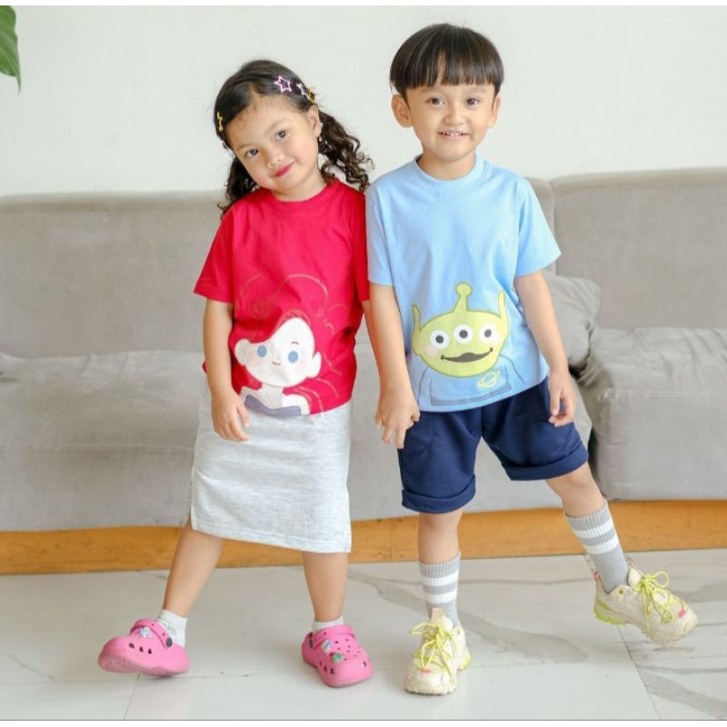 [ SET CHIBI ] setelan rok anak dan kaos set chibi baju kaos anak lucu Grosir  baju anak lucu samarin