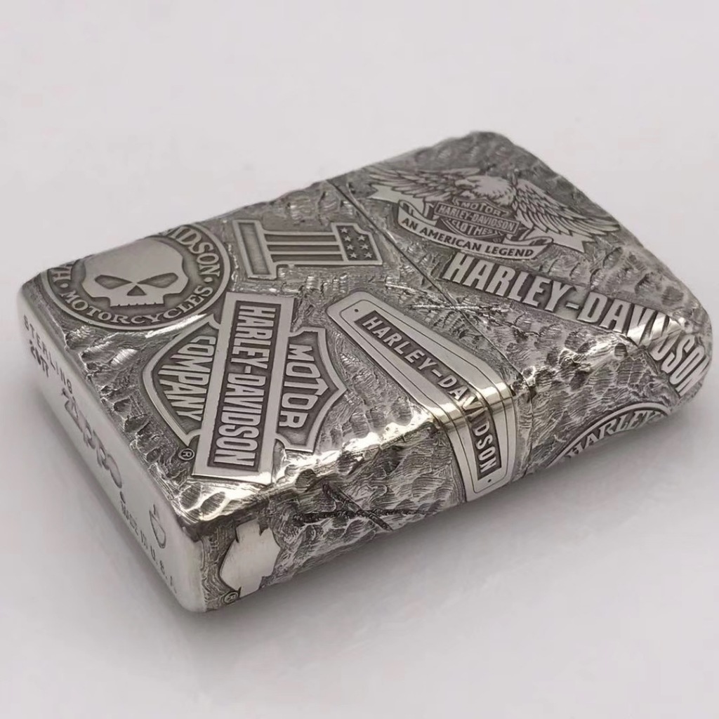 Lighter Zippo Silver Harley Davidson Brass Armor 162 Korek Api Minyak TMSTORE