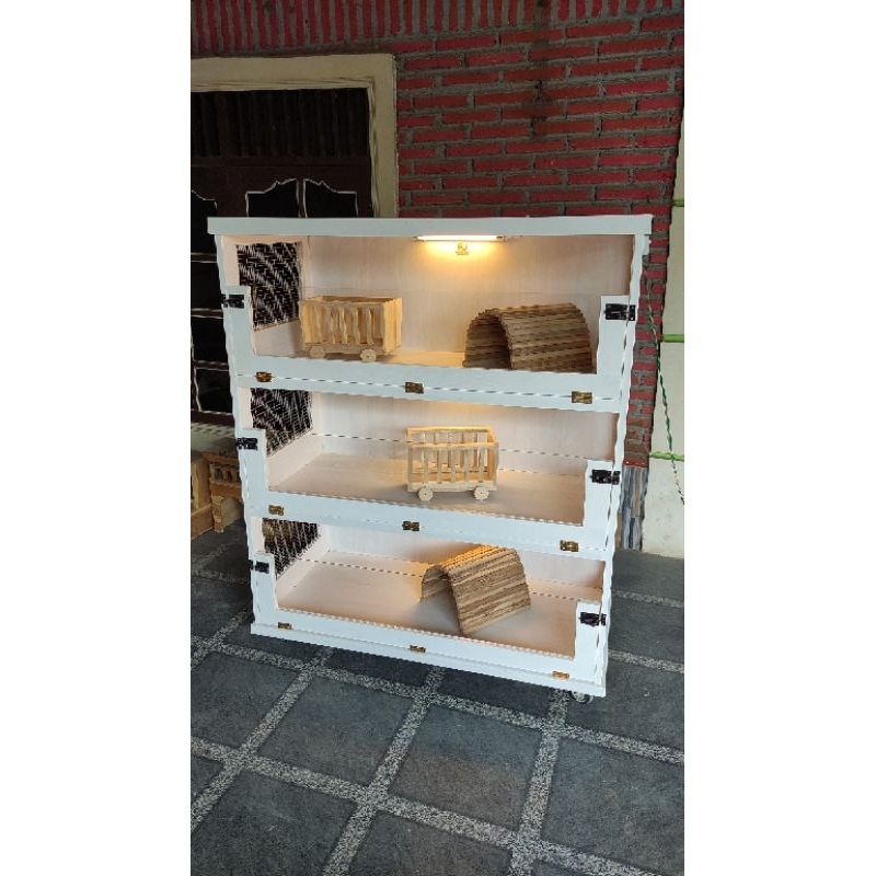 Kandang Marmut Kayu Kandang Guinea Pig 3 Lantai