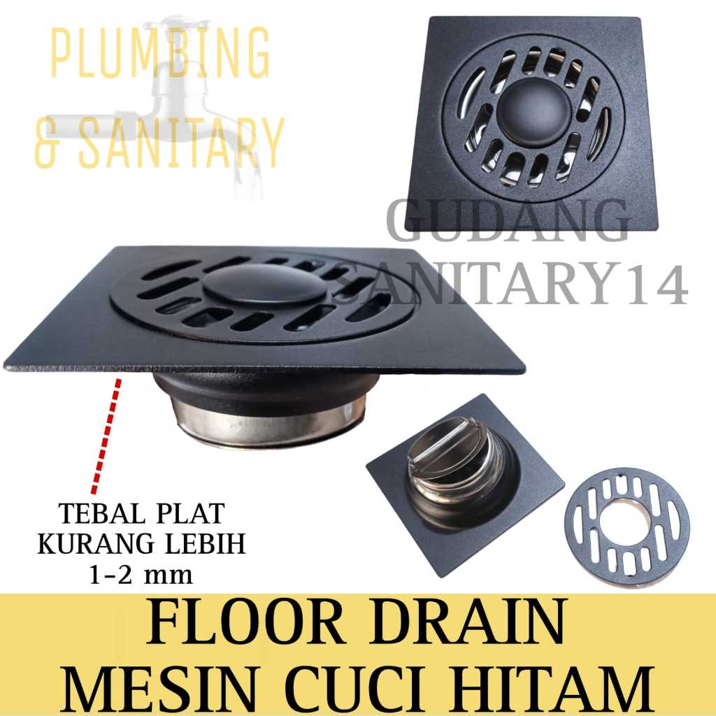 Set floor drain black floor drain stainless black mesin cuci sambungan pembuangan mesin cuci set flo