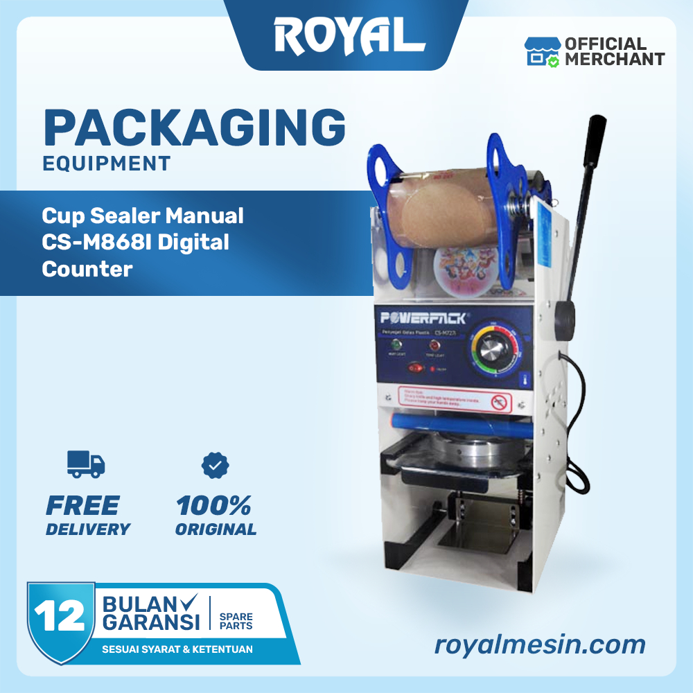 Mesin Cup Sealer Gelas Plastik Manual Digital CS-M868I POWERPACK
