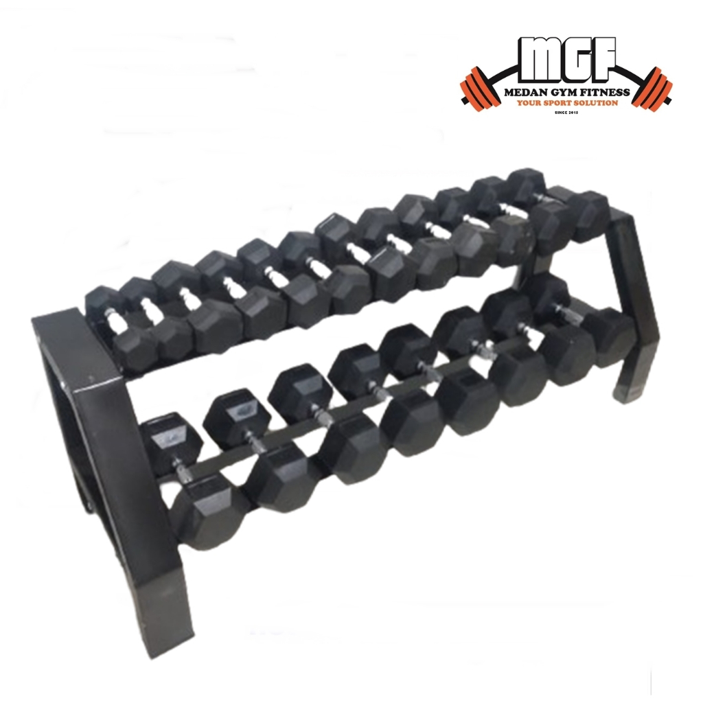 Alat Fitness Angkat Beban Dumble / Barbel Set HEXAGONAL 2,5KG - 25KG