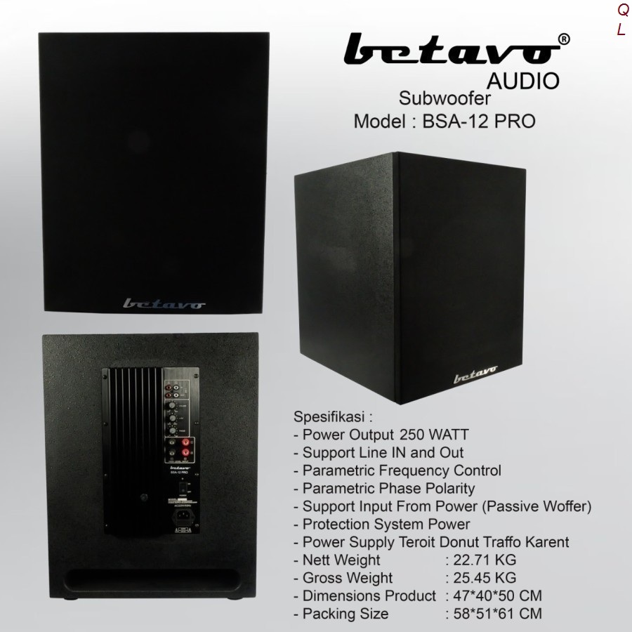 SUBWOOFER AKTIF BETAVO BSA-12 PRO AUDIO PROFESSIONAL