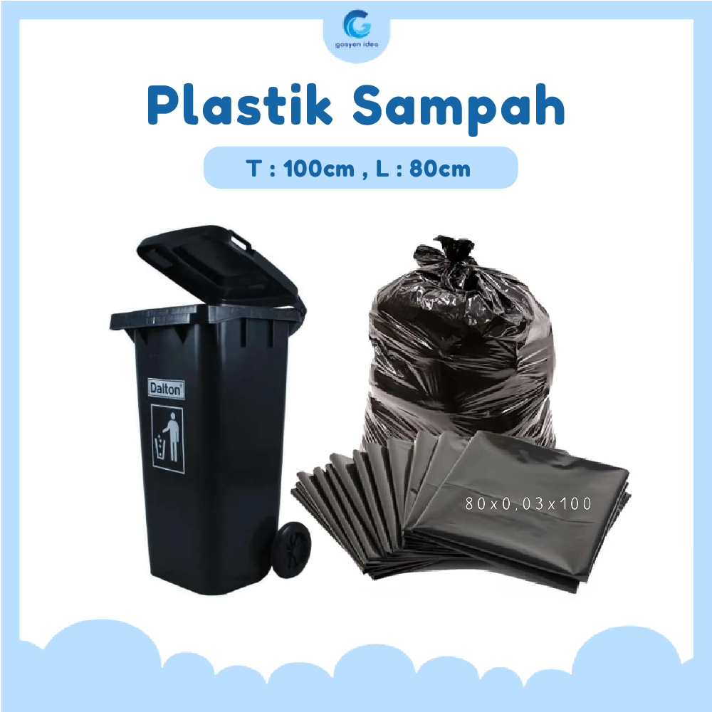 Kresek Plastik Sampah Hitam Besar Trash Bag Ukuran 80x100cm [ ECER ]