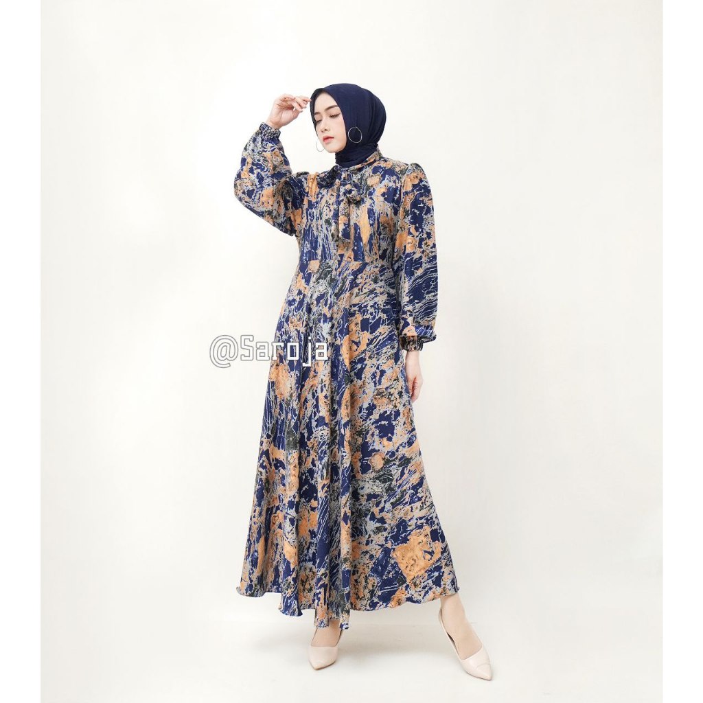 Nadira Dress | Gamis Twill Bahan Shakila Premium | Gamis Wanita Premium | Dress Kondangan Katun Twil