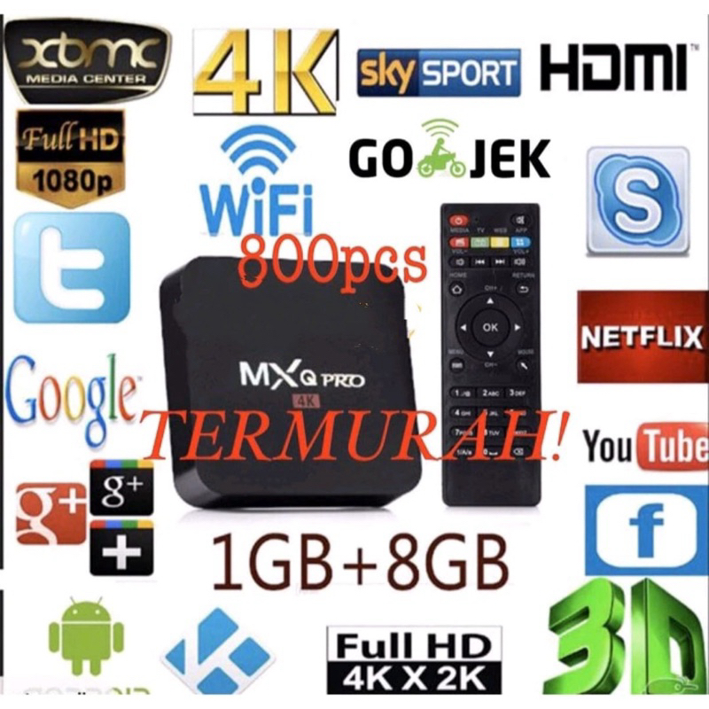 TV Box Android Smart MXQ PRO 4K RK3229 1G/8G H.264/H.265