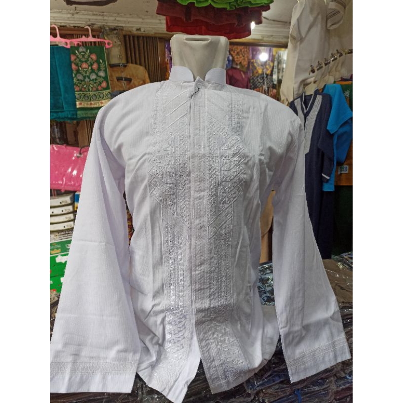 Koko Putih Bersih ,, Koko Dewasa ,, Koko Lengan Panjang Warna Putih