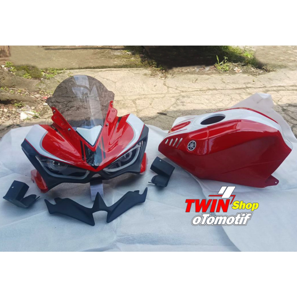 HEADLAMP R15V2 MODEL HEADLAMP R25 DAN COVER TANGKI, TOPENG R25 TOPENG R15 V2, TERMASUK LAMPU PROJIE,