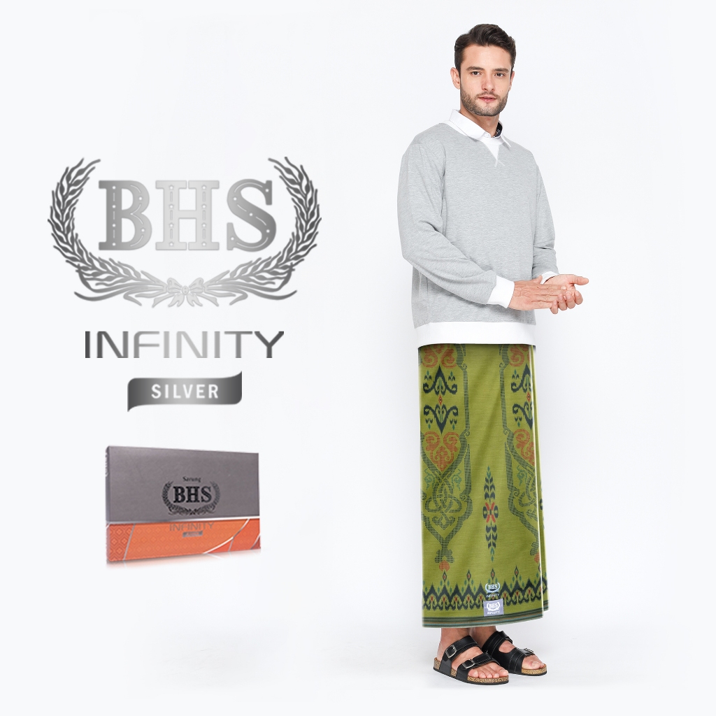 Sarung BHS Infinity Silver Motif V32 PKE Hijau 02