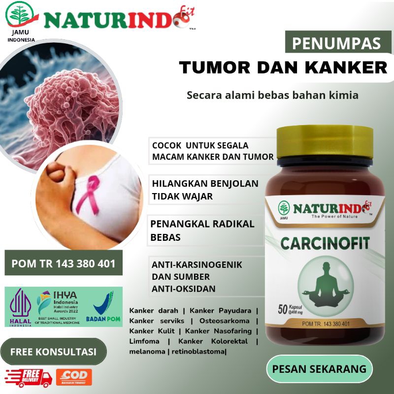 Obat kanker dan tumor  Ampuh Tanpa Operasi kanker anus serviks mulut dan otak Naturindo CARCINOFIT