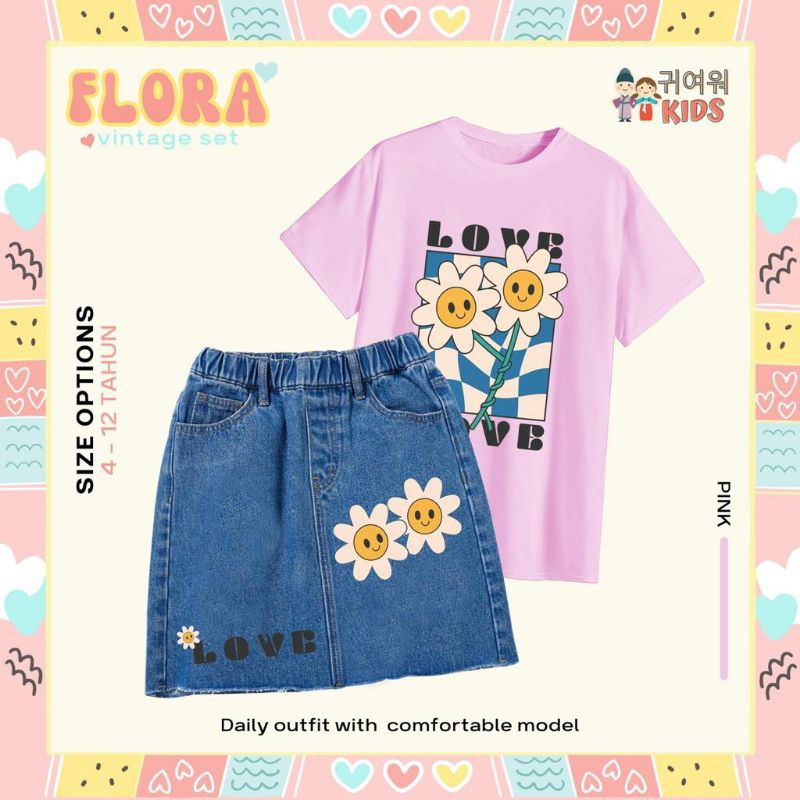 setelan rok flora by kiyowo kids