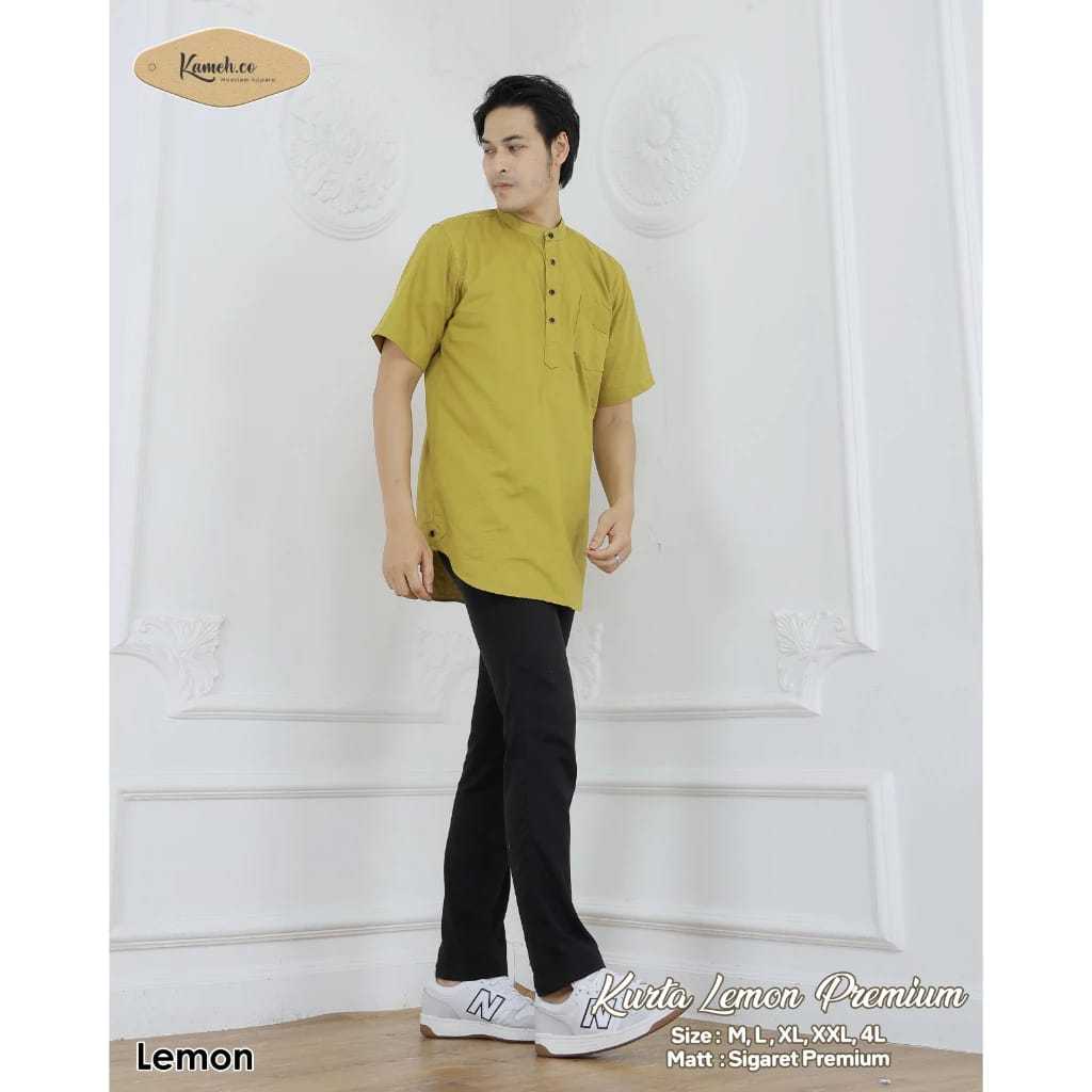 Koko Kemeja Pria | Kemeja Lebaran | Koko Lebaran | Warna Lemon