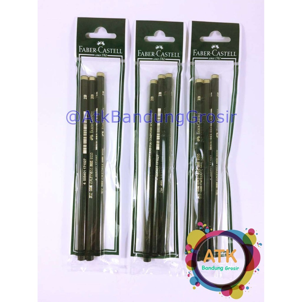 

Faber Castell pensil 9000 2B set 3 Pensil Ujian Sketsa UN Murah