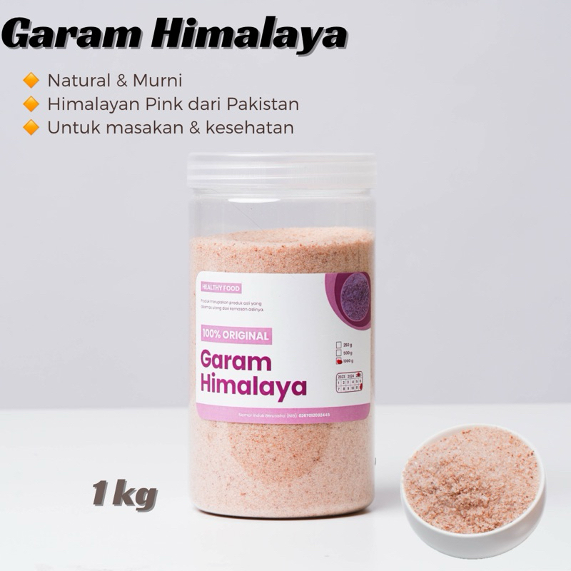 

GARAM HIMALAYA PAKISTAN 1kg Himalayan Ping Salt Garem Pakistan Herbal Masakan Kesehatan Dapur