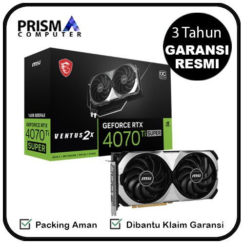 VGA MSI RTX 4070 Ti SUPER 16G VENTUS 2X OC 16GB GDDR6X