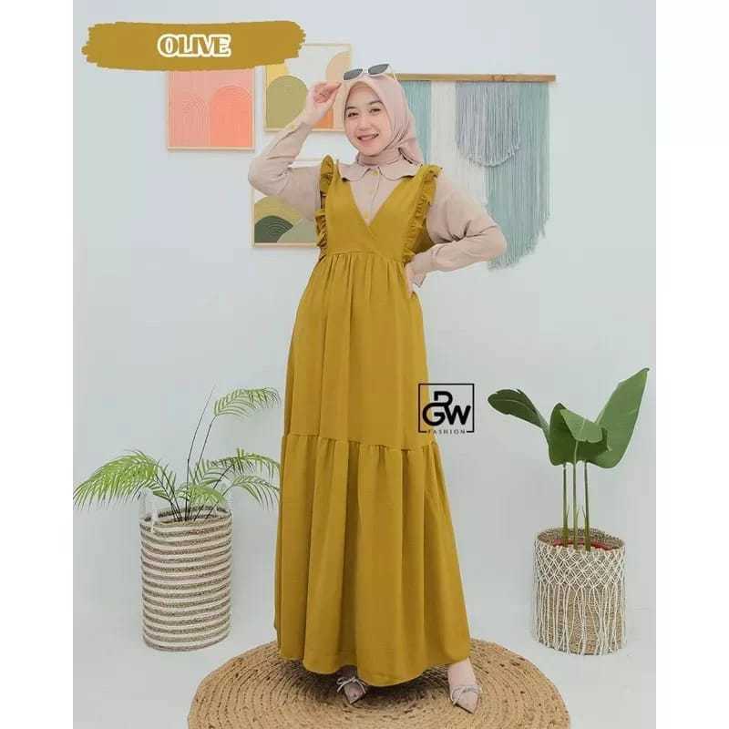 Elrumi Arumi Dres Gamis Wanita Remaja // Gamis Kondangan Pesta // Crinkle Airflow