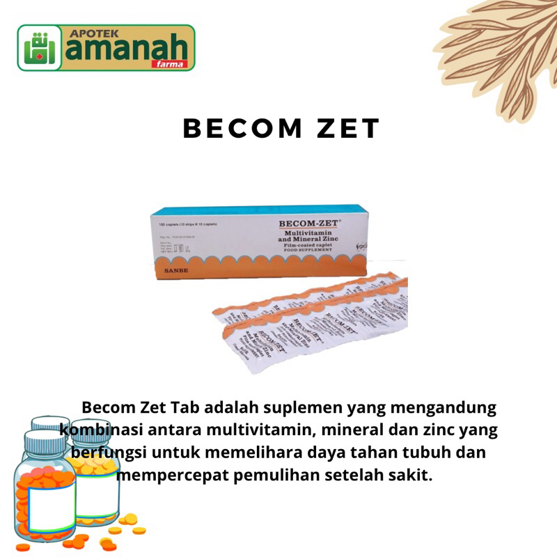 BecomZet/VitaminC/Daya tahan tubuh/Multivitamin