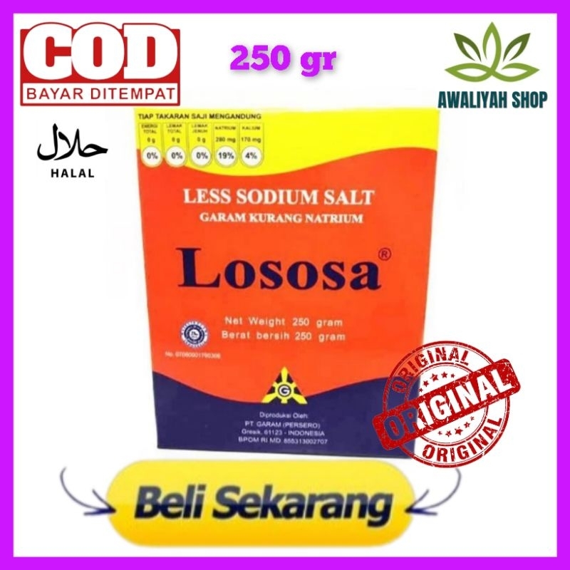 

Garam Sehat Lososa 250gr|Garam Diet ( Garam Rendah Natrium / Sodium )