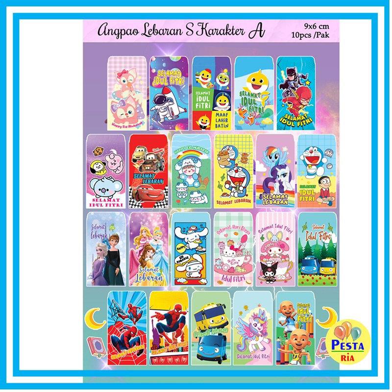 

Murah!! (1 Pack isi 10 pcs) Amplop Selamat Idul Fitri uk S Karakter Anak, Angpao lebaran Idul Fitri uk S l